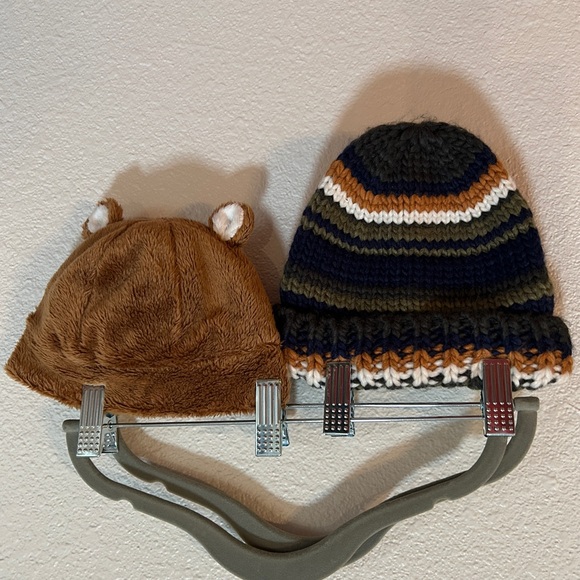 UGG Other - UGG Brown Bear and Carter’s Striped Knit Hat Set